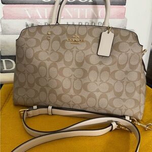Coach Beige Signature Satchel